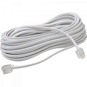 Extensor para Telefone 10mt RJ11 2 Vias Liso CBTL0009 Branco STORM - DEZ / 10
