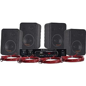 Kit de Som Para Ambiente Hayonik Ambience 4000 V2 Preto