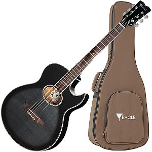 Violão Eletroacústico Eagle GL36 Bkb Aço Cutway Preto Brilhante