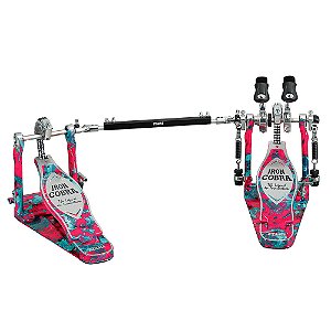 Pedal Duplo Edição Limitada 50 Anos Coral Swirl Tama Iron Cobra 900 Rolling Glide 50th Anniversary HP900RWMCS