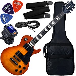 Kit Guitarra Waldman Les Paul GLP-25F HB Honey Burst Gx1