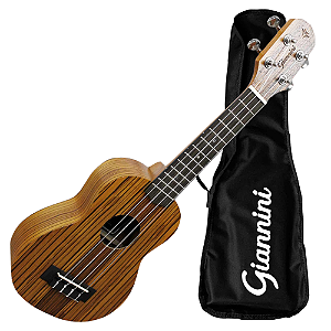 Ukulele Soprano Giannini Acústico Guk-21 Zebra Wood (ZW)