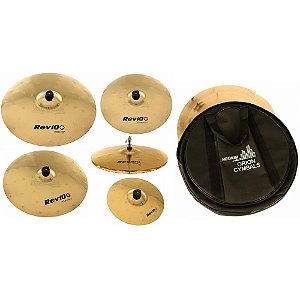 Kit de Pratos Orion Revolution Pro 10 Full RV102 c/ Crashes 16¨ e 18¨, Hihat 14¨, Ride, Splash e Bag
