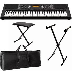 Kit Teclado Arranjador  Capa Estante + Banco Yamaha Psr-e363