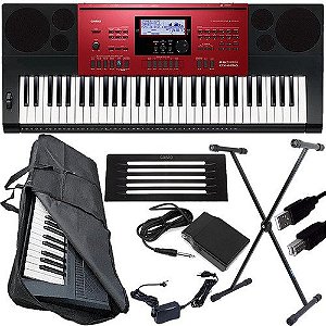 Kit Teclado Musical Arranjador Casio Ctk-6250 + Multi Acessórios