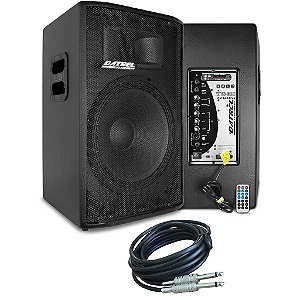 Kit Caixa de Som Ativa e Passiva Falante 15" 600w Rms Titanium Bluetooth Usb CSX01