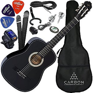 Kit Violão Clássico Eletroacústico Nylon Vogga VCA104N Preto VX07