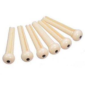 Kit Com 06 Pinos De Plastico Em Abs Para Violao Aco Marfim A021IVY