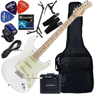 Kit Guitarra Elétrica Strato Tagima T635 Classic Wh Lf/Mg Branco Gx03