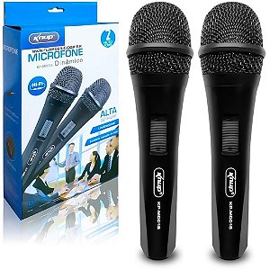 Microfone Com Fio Duplo Dinâmico Profissional KP-M0015 Knup