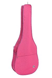 Capa Bag Para Violão Clássico / Folk Nylon Simples Rosa
