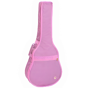 Capa Bag Para Violão Clássico / Folk Nylon Rosa Acolchoada
