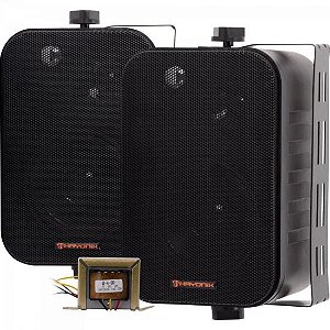 Caixa Acústica com Trafo 70V(10W) Ambience Line MSB406N Preta HAYONIK - PAR / 2