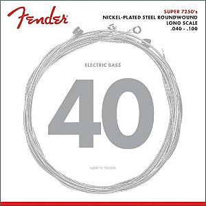 Encordoamento Fender .040 7250L Para Contrabaixo 4 Cordas Aço Niquelado