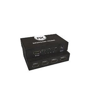 Divisor HDMI 1.3 1 Entrada X 4 Saídas Chip Sce Preto Pix