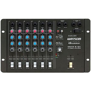 Mesa De Som 6 Canais Wattsom Áudio Mixer Mxm6sa Preto Ciclotron