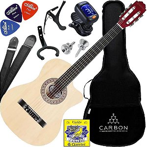 Kit Violão Elétrico Nylon Waldman PPCE-1 NT Natural Vx05