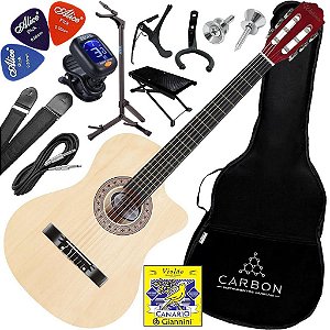 Kit Violão Elétrico Nylon Waldman PPCE-1 NT Natural Vx06