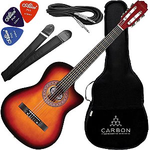 Kit Violão de Nylon Waldman PPCE-1 SB Sunburst Vx01