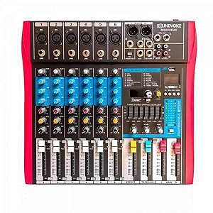 Mesa de Som 6 Canais MS602 EUX SOUNDVOICE