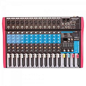 Mesa de Som 12 Canais Analógica MS122 EUX SOUNDVOICE