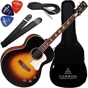 Kit Violão Eletroacústico Jumbo Cort Cj Retro Vsm Pré