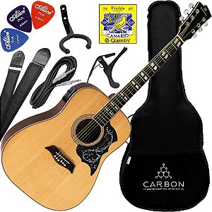 Kit Violão Eletroacústico Michael Galaxy Folk VM925DT ST Natural Satin Vx02