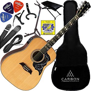 Kit Violão Eletroacústico Michael Galaxy Folk VM925DT ST Natural Satin Vx03