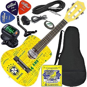 Kit Cavaquinho Waldman Elétrico C/ Afinador Cvu2 Cbf Seleção
