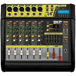 Mesa De Som Amplificada Skp Usb 6 Canais 200w Vz-60 Il