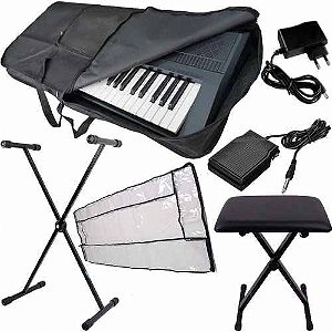 Kit Muti Acessórios Para Teclado C/ Capa Suporte Banco Etc..