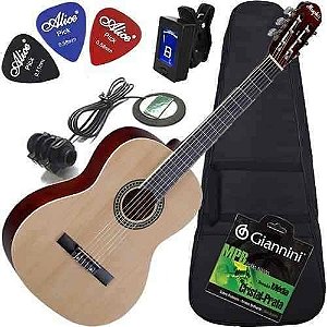 Kit Completo Violão Eletroacústico Nylon Ac39 Eq Tagima