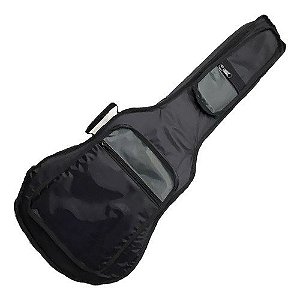 Capa Bag Violão Folk Acolchoada Premium Nylon 70 Ultra Resistente Cinza