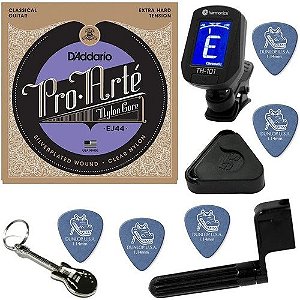 Cordas Violão D'addario Nylon Extra Hard T Ej44 + Aces Iz2