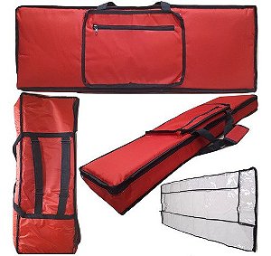 Kit Capa Teclado Roland Fantom Fa76 Vermelho + Cobertura