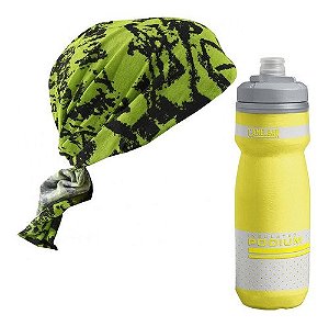 Kit Garrafinha + Bandana Balaclava Bike Amarelo Camelbak