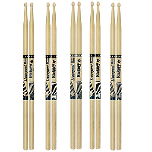 5 Pares Baquetas Liverpool Hickory 7a Ponta De Madeira Hy7am