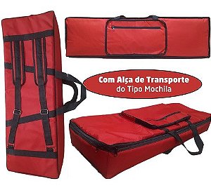 Capa Bag Para Teclado Yamaha Psr-e273 Master Luxo Vermelho