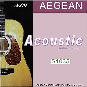 Encordoamento Para Violão 6 Cordas Aço Aegean S1035