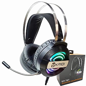 Fone De Ouvido Gamer Headset Kaidi Kd-767 P2 Usb Luz Rgb