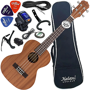 Kit Ukulele Elétrico Tenor 26kalani Tribes Sapele Kal220 Ts