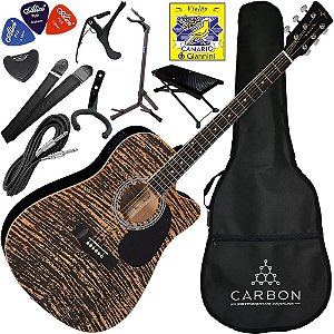 Kit Violão Elétrico Completo Vogga Folk Cutaway Vck370 Mf