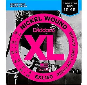 Encordoamento Para Guitarra 12 Cordas 10-46 Exl150 D'addario