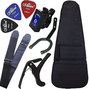 Kit Acessórios Violão Folk Capa Acolchoada Ultra Resistente