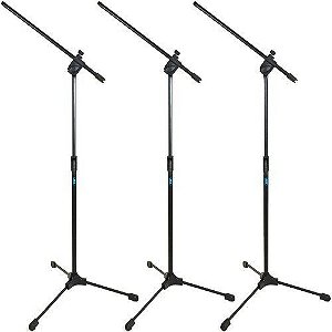 Kit 3 Pedestal Suporte Girafa De Microfone Regulável Tps Ask