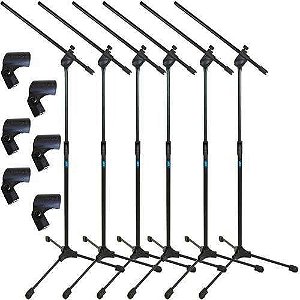 Kit 6 Pedestal Girafa De Microfone Com Cachimbo Tps Ask