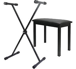 Suporte Para Teclado E Pianos Em X + Banco Estofado Envio24h