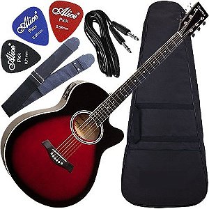 Kit Violão Eletroacústico Aço Eq 3 Bandas Gsf1r Brb Giannini