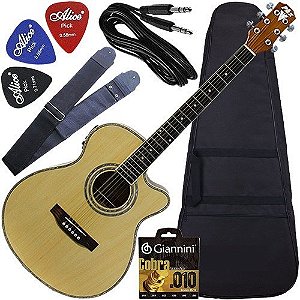 Kit Violão Eletroacústico Com Afinador Px188 Natural Phx