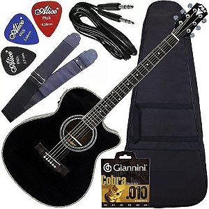 Kit Violão Elétrico Com Afinador Px188 Bk Phx Frete Grátis